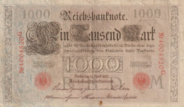 BANCONOTA GERMANIA 1000 1910 REICHSBANKONOTE VF  (B_307 - 1000 Mark