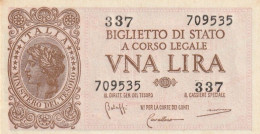 BANCONOTA ITALIA BIGLIETTO STATO 1 UNC  (B_273 - Italia – 1 Lira