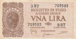 BANCONOTA ITALIA BIGLIETTO STATO 1 UNC  (B_276 - Italia – 1 Lira