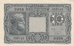 BANCONOTA ITALIA BIGLIETTO STATO 10 UNC  (B_256 - Italia – 10 Lire