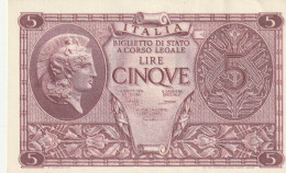 BANCONOTA ITALIA BIGLIETTO STATO 5 AUNC  (B_224 - Italia – 5 Lire