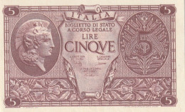 BANCONOTA ITALIA BIGLIETTO STATO 5 UNC  (B_219 - Italia – 5 Lire