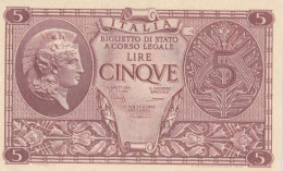 BANCONOTA ITALIA BIGLIETTO STATO 5 UNC  (B_215 - Italia – 5 Lire