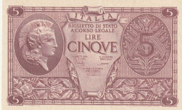 BANCONOTA ITALIA BIGLIETTO STATO 5 UNC  (B_214 - Italia – 5 Lire