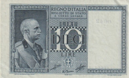 BANCONOTA ITALIA BIGLIETTO STATO 10 AUNC  (B_209 - Regno D'Italia – 10 Lire