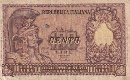 BANCONOTA ITALIA BIGLIETTO STATO 100 VF  (B_189 - 100 Liras