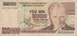 BANCONOTA TURCHIA 100000 VF  (B_106 - Turchia