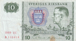 BANCONOTA SVEZIA 10 1989 VF  (B_94 - Suède