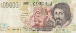 BANCONOTA CARAVAGGIO II TIPO L.100000 EF  (B_53 - 100.000 Lire