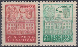 ESPAÑA BARCELONA 1942 Nº SH-38/39 NUEVO CON CHARNELA MANCHAS DEL TIEMPO - Barcellona