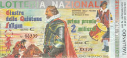 BIGLIETTO LOTTERIA  (BN492 - Billetes De Lotería