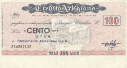 MINIASSEGNO  100 LIRE CREDITO ARTIGIANO - STAR CIRCOLATO (BN392 - [10] Assegni E Miniassegni