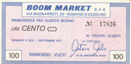 BUONO   LIRE 100 BOOM MARKET UNC (BN350 - [10] Assegni E Miniassegni