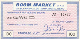 BUONO   LIRE 100 BOOM MARKET UNC (BN349 - [10] Assegni E Miniassegni