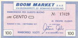 BUONO   LIRE 100 BOOM MARKET UNC (BN344 - [10] Assegni E Miniassegni