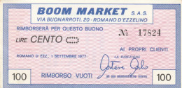 BUONO   LIRE 100 BOOM MARKET UNC (BN346 - [10] Assegni E Miniassegni