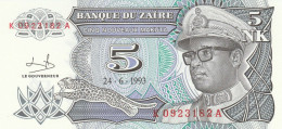 BANCONOTA - ZAIRE 5 MAKUTA UNC (BN285 - Zaire