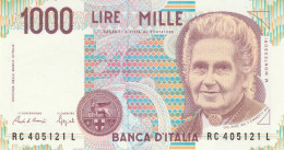 BANCONOTA  ITALIA 1000 LIRE MONTESSORI -  UNC (BN45 - 1.000 Lire