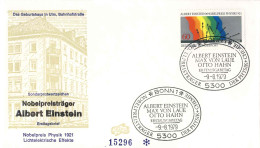 620  Prix Nobel, Albert Einstein: Env. Premier Jour D'Allemagne, 1979  -  Einstein FDC From Germany - Physik