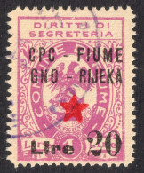 1945 - Istria Istra / Rijeka Fiume - Yugoslavia Occupation WW2 War PARTISAN Red Star - Revenue Tax - Overprint - Used - Joegoslavische Bez.: Fiume