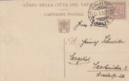 Carte  Entier  Postal     VATICAN    1930 - Entiers Postaux