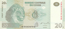 CONGO 20 FRANCS -UNC - República Del Congo (Congo Brazzaville)