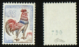 N° 1331c 25c COQ N° Vert Au Verso Neuf N** TB Cote 265€ Signé Calves - 1962-1965 Coq De Decaris