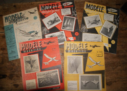 5 Revues Modèle Magazine (aéromodélisme) 1953-1955 - Avion