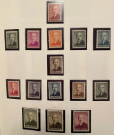 1948 London Printing Inönü Stamps MNH Isfila 1559/1573 - Neufs