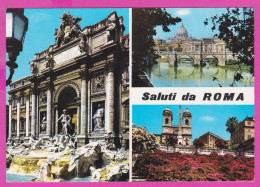 290517 / Italy - Roma (Rome) - Trevi Fountain Fontana Di Trevi By Nicola Salvi Sluptor Basilica Bridge Trinità Dei Monti - Fontana Di Trevi