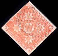 New Brunswick 1851-60 2d Dull Red, 4 Clear Margins, Very Fine Used. - Usati