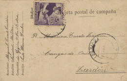 Tarjeta Circulada De Santa María De Trubia A Zardón, Con Sello De Asturias Y León, El 14/5/37. - Bolli Di Censura Repubblicana