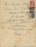 Carta Circulada De Barcelona A Puebla De Híjar (Teruel), Frente De Aragón (División Luís Jubert), El 15/5/37. Al Dorso - Republicans Censor Marks