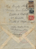 Carta Circulada De Barcelona A Puebla De Híjar (Teruel), Frente De Aragón (División Luís Jubert), El 11/5/37. Al Dorso  - Republikanische Zensur