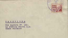 Carta Circulada Desde El Frente A Barcelona, El 2/5/38. Remitida Desde Base 8 CC1. - Republicans Censor Marks