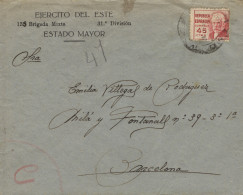 Carta Circulada De Siétamo (Huesca) A Barcelona. Marca De Censura Manuscrita. - Marques De Censures Républicaines