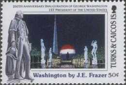 Washington By J E Frazer / Fraser, New York World's Fair, MNH Turks & Caicos - West Indies