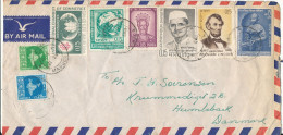 Delcampe - India Air Mail Cover Sent To Denmark 17-3-1965 With More Topic Stamps Including MAP (the Cover Is Cut In The Left Side) - Luftpost
