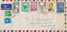 India Air Mail Cover Sent To Denmark 17-3-1965 With More Topic Stamps Including MAP (the Cover Is Cut In The Left Side) - Luftpost