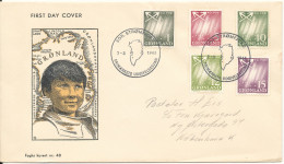 Greenland FDC 7-3-1963 Northern Light Complete Set Of 5 With Cachet - FDC