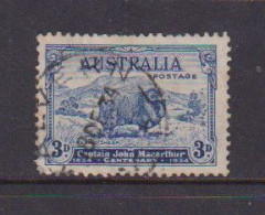 AUSTRALIA    1934    Dwath  Centenary  Of  Macarthur   3d  Blue    Rough On Reverse Hence Price        USED - Used Stamps