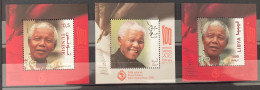 2018 Tunisia Algeria Libya Nelson Mandela Madiba PAN African Postal Union Joint Issue Centenary 3 Blocks - Gezamelijke Uitgaven