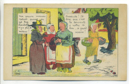 CPA Illustration J.P. GOD - "3 Mégères" " Enceinte! Et Dire Que C'est La Servante De Notre Si Bon, Si Gentil Vicaire !" - Sonstige & Ohne Zuordnung