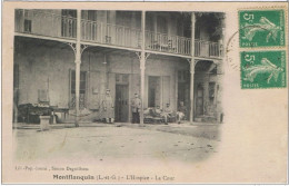 Cpa..47..MONTFLANQUIN..MONFLANQUIN..LOT ET GARONNE..L'HOSPICE..LA COUR..HOPITAL..SOLDATS.. - Monflanquin