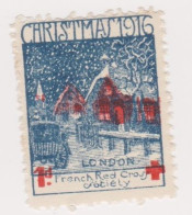 Vignette Militaire Delandre - Croix Rouge - Christmas 1916 - London - Rotes Kreuz