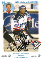 Autogramm Eishockey AK Lars Jansson EC Kassel Huskies 02-03 Hannover Scorpions Sollefteå Sweden Modo Schweden Sverige - Sports D'hiver