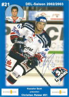 Autogramm Eishockey AK Christian Retzer EC Kassel Huskies 02-03 Deggendorf Nürnberg Ice Tigers Straubing Tigers Landshut - Wintersport