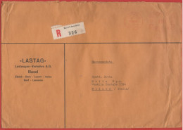 SVIZZERA - SUISSE - HELVETIA - 1960 - 220 EMA,Red Cancel - Registered - LASTAG - Viaggiata Da Basel Per Milano, Italy - Affrancature Meccaniche