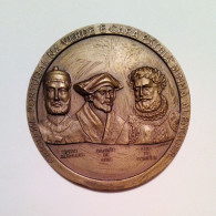 Pedro Alenquer, Damião De Góis, Luiz De Camões - Bronze - 80 Mm - 235 G - Monarchia / Nobiltà