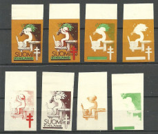 FINLAND 1949 Christmas Noel Weihnachten Vignette Poster Stamp PROOFS MNH Original Gum - Unused Stamps